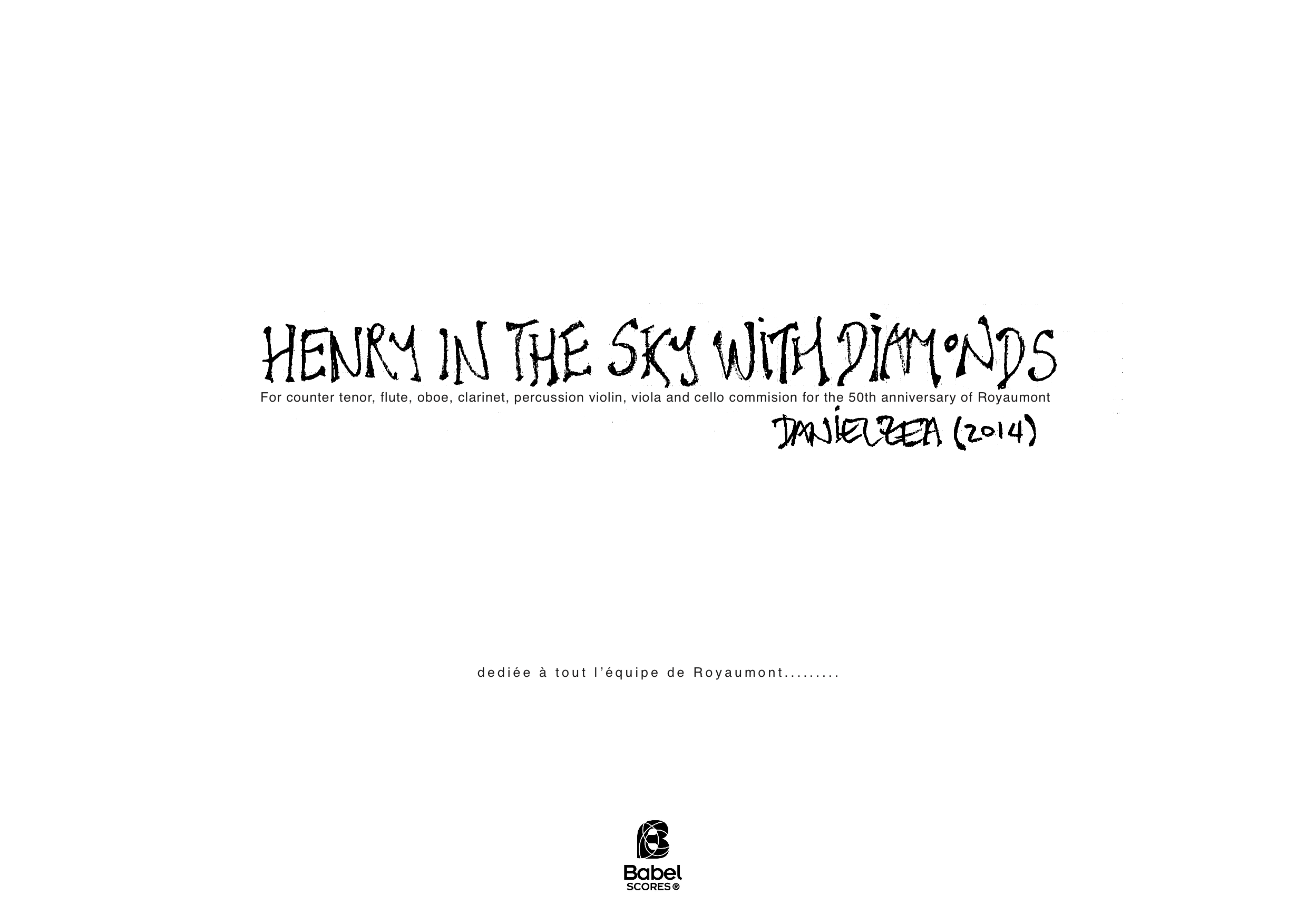 Henry In The Sky With Diamonds Babelscores Chamber Ensemble 5 9 Instruments