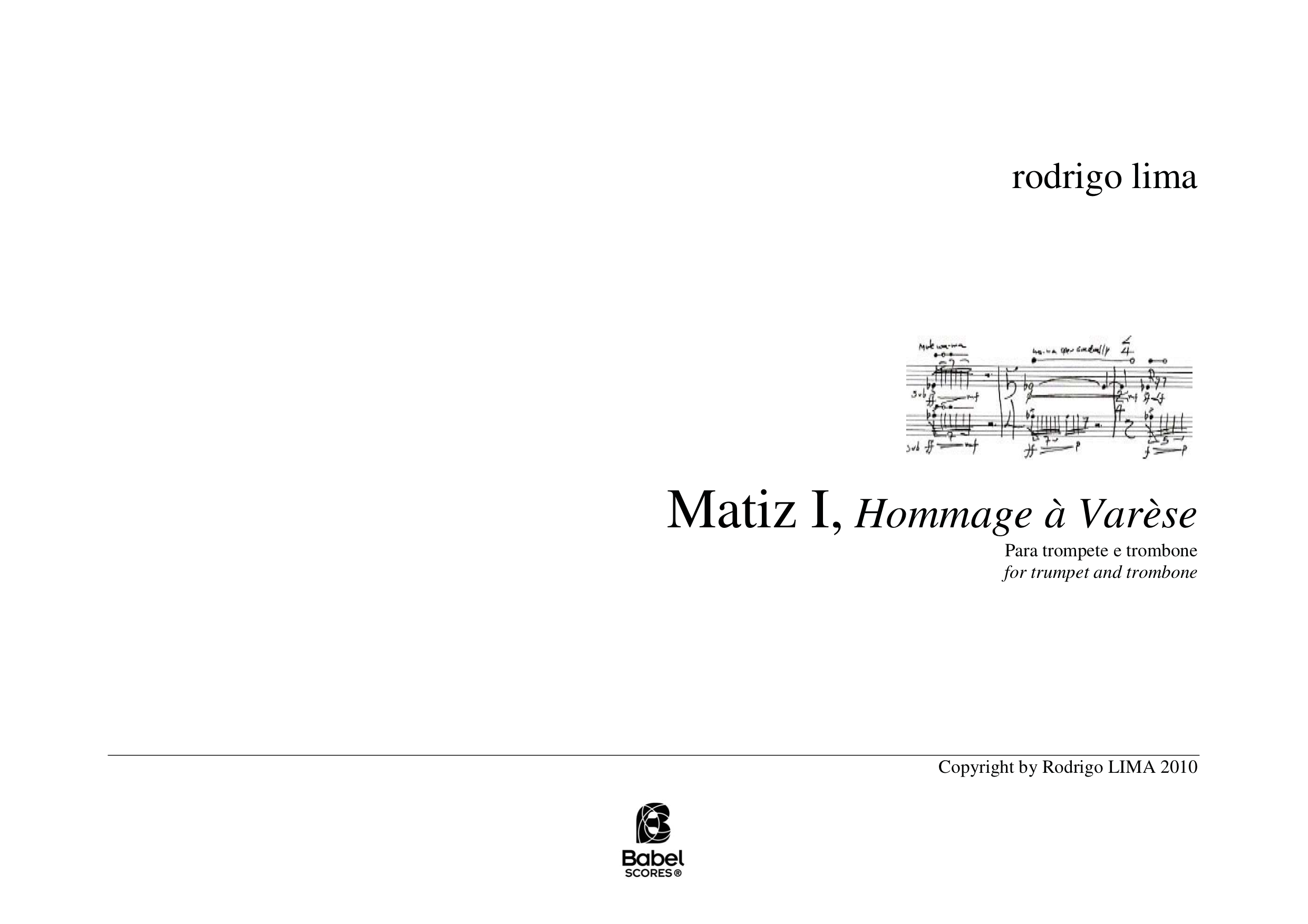 Matiz I Hommage A Varese Babelscores Instrumental Music